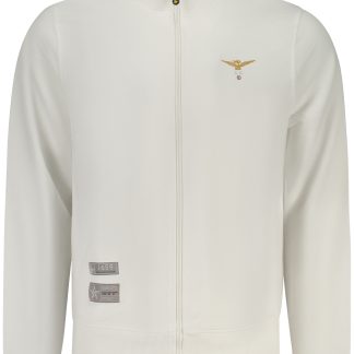 Sudadera blanca con cremallera para hombre de la Academia Militar