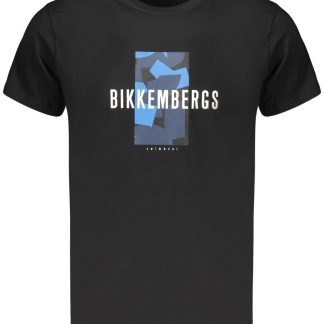 Camiseta negra de manga corta para hombre BIKKEMBERGS