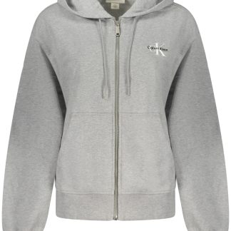 SUDADERA CON CREMALLERA PARA MUJER CALVIN KLEIN GRIS