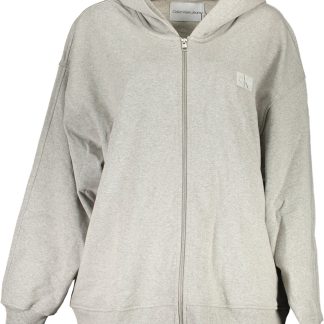 SUDADERA CON CREMALLERA CALVIN KLEIN MUJER GRIS