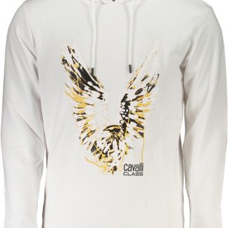 SUDADERA HOMBRE CAVALLI CLASS BLANCA SIN CREMALLERA