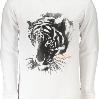 SUDADERA HOMBRE CAVALLI CLASS BLANCA SIN CREMALLERA