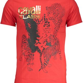 CAMISETA MANGA CORTA HOMBRE CAVALLI CLASS ROJA