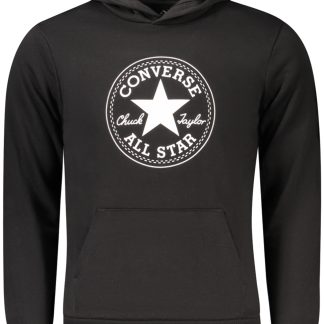 Sudadera con capucha y cremallera negra de Converse para niños