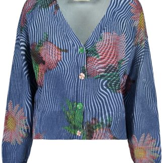 CÁRDIGAN AZUL DE MUJER DESIGUAL