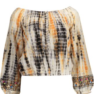 CAMISETA MANGA LARGA MUJER DESIGUAL BEIGE