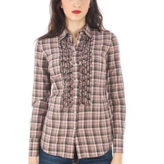 CAMISETA MANGA LARGA MUJER FRED PERRY ROSA