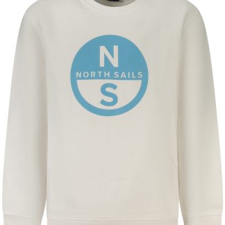 Sudadera infantil con cremallera de North Sails, blanca.