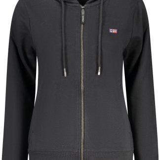 Sudadera negra con cremallera para mujer, Noruega 1963