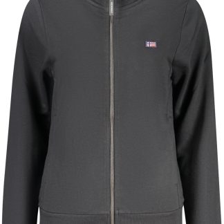Sudadera negra con cremallera para mujer, Noruega 1963