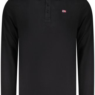 Polo de manga larga para hombre, modelo Noruega 1963, color negro.