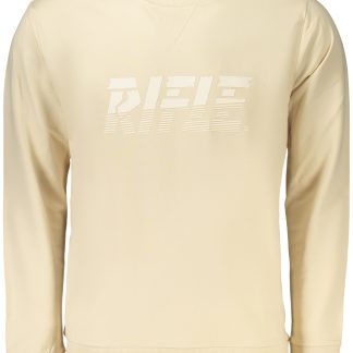 Sudadera con cremallera para hombre con estampado de rifle, color beige.