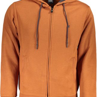 Sudadera marrón con cremallera para hombre US GRAND
