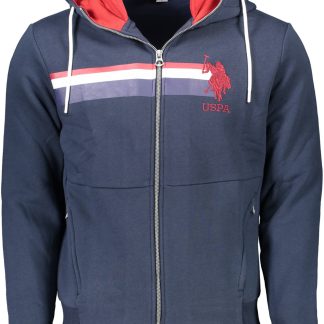 SUDADERA AZUL CON CREMALLERA PARA HOMBRE DE LA ASOCIACIÓN DE POLO DE EE. UU.