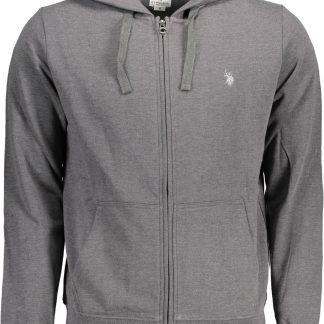 SUDADERA GRIS CON CREMALLERA PARA HOMBRE DE LA ASOCIACIÓN DE POLO DE EE. UU.