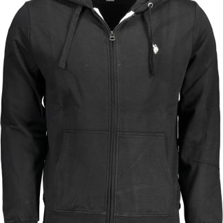 SUDADERA NEGRA CON CREMALLERA PARA HOMBRE DE LA ASOCIACIÓN DE POLO DE EE. UU.