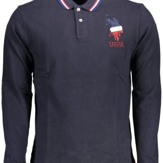 POLO DE MANGA LARGA PARA HOMBRE DE LA ASOCIACIÓN DE POLO DE EE. UU., AZUL