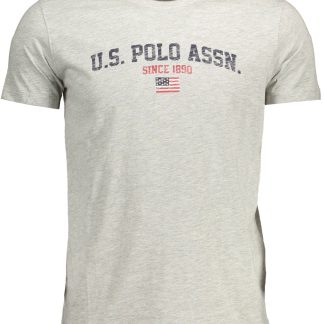 Camiseta de manga corta para hombre de la Asociación de Polos de EE. UU., color gris.