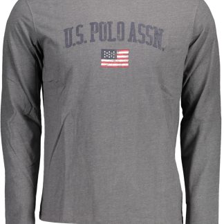 Camiseta de manga larga para hombre de la Asociación de Polos de EE. UU., color gris.