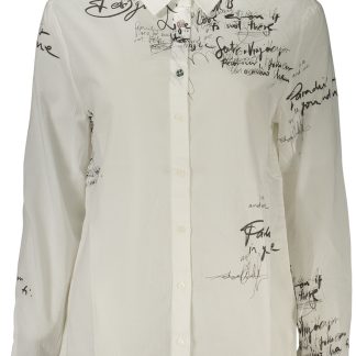 CAMISA DE MANGA LARGA PARA MUJER DESIGUAL BLANCA