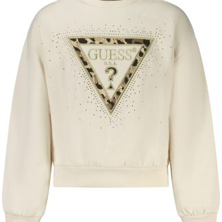 GUESS JEANS FELPA SENZA ZIP BAMBINA BIANCO