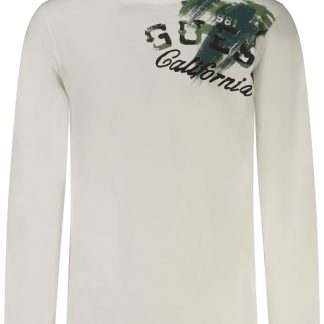 GUESS JEANS T-SHIRT MANICHE LUNGHE BAMBINO BIANCO