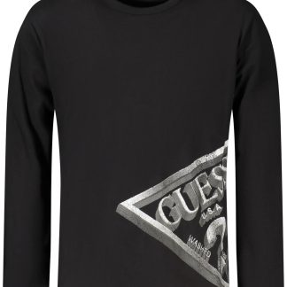 GUESS JEANS T-SHIRT MANICHE LUNGHE BAMBINO NERO