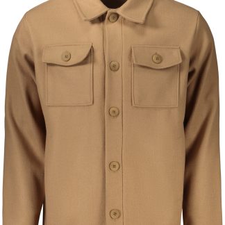 CAMISA DE MANGA LARGA MARRÓN PARA HOMBRE CON ESTAMPADO DE RIFLE
