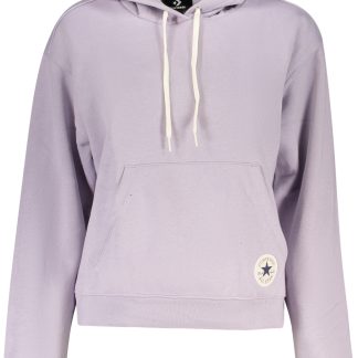 Sudadera con capucha y cremallera Converse para mujer, color morado.